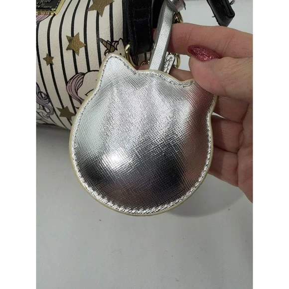 Luv Betsey by Betsey Johnson Unicorn Striped Crossbody Bag with Unicorn Charm - Picture 5 of 9